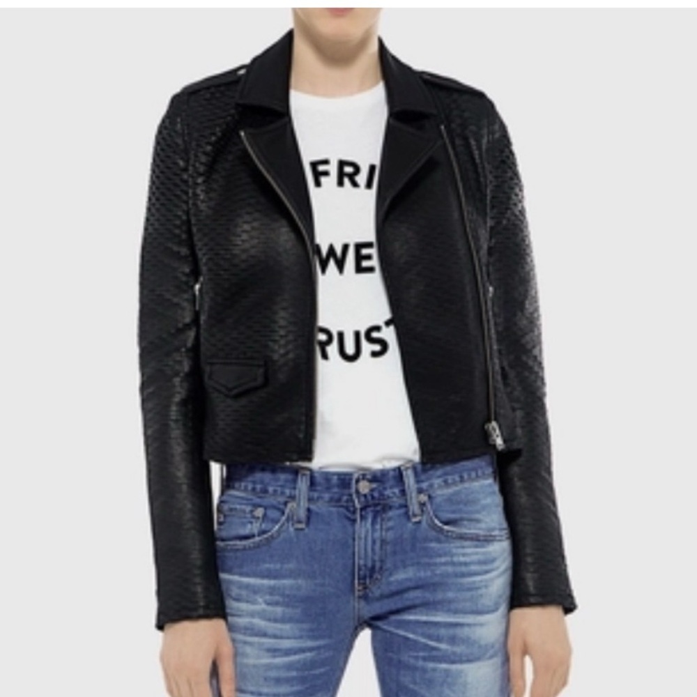 IRO Memphis Leather Jacket Black Cutouts